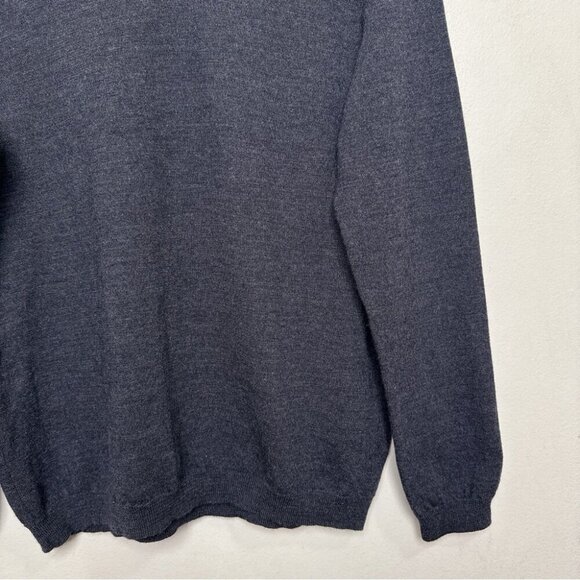 Calvin Klein Mens Large Extra Fine Merino Wool Vneck Sweater In Grey Color - Picture 8 of 16